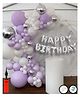 Surprise Decor 59 Pc Birthday Decoration Kit  Purple Pastel White Balloons Combo with Birthday Foil Balloons, Arc, Glue Dot for girls Kids Baby Birthday Decoration Items | Birthday Decoration Combo