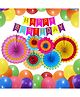 Surprise Decor Multicolour Birthday Decorations - 47 Pcs | Happy Birthday Decoration Items With Balloons, Paper Fans, Banners(Cardstock) | Birthday Decoration Kit For Boy, Girl