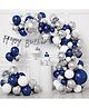 Surprise Decor Birthday Decoration Items for Boys - Pack of 57 Blue Happy Birthday Decoration Kit | Blue Birthday Decorations for Husband | Blue & Silver Balloons for Birthday Decorations for Boys