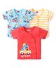 Babyhug 100% Cotton Interlock Knit Half Sleeves Vests Dino Print Pack of 3 - Multicolour