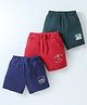 Zero Sinker Knit  Shorts Text Print Pack of 3 - Multicolour