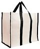 Kuber Industries Canvas Shopping Bags Grocery Bag for Carry Grocery, Fruits, Vegetable with Handles,Black, 54KM4013