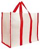Kuber Industries Canvas Shopping Bags Grocery Bag for Carry Grocery, Fruits, Vegetable with Handles,Red, 54KM4015