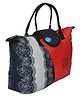 Kuber Industries Parachute Floral Print Shoulder Bag Shopping Bag For Home & Travling With Handle,Red, 54KM4192