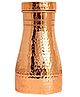 Kuber Industries Hammered Copper Bedroom JarBedside Water Bottle with Inbuilt Glass, 1100 ml,Gold,