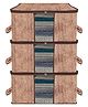 Kuber Industries Underbed Storage BagNon-Woven Wooden Print Blanket CoverRazai CoverDuvet Cover Transparent Window & HandleLargePack of 3,Brown,