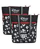 Kuber Industries Disney Mickey Face Print Grocery Bag  Polyester Foldable Shopping Bag  Travel Hand Bag with Front Pocket & Handle  Pack of 2  Black