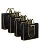 Kuber Industries Grocery Hand Bag  Shopping Bag for Vegetables  Foldable Hand Bag with Front Pocket & Handle  Pack of 4  Yellow
