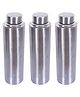 Kuber Industries Water Bottle  Stainless Steel Water Bottle  Water Bottle for Fridge  Water Bottle for Refrigerator  Water Bottle for Travel Picnic  Pack of 3  Silver