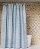 Kuber Industries Shower Curtain  Water Drop Design PEVA Curtain for Bathroom  Shower Curtain for Bathroom  Bathroom Shower Curtain with Hooks  6 Feet  Blue