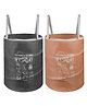 Kuber Industries Laundry Basket  Round Laundry Basket  Jute Storage Bag with Button Handles  Clothes Bag for Home  Toy Storage Basket  45 LTR  Pack of 2  Peach & Gray