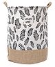 Kuber Industries Laundry Basket  Round Foldable Laundry Basket  Flower Gol Jute Storage Bag  Clothes Basket for Home  Toy Storage Basket  45 LTR  Brown