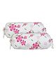Kuber Industries Bolster Covers  Soft Cotton Bolster Cover Set  Bolster Pillow Covers  Pink Circle Flower Roll Masand Cover  Long Pillow Case  16x32 Inch  Pack of 2  White