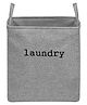 Kuber Industries Laundry Basket  Square Foldable Laundry Basket  Jute Storage Bag with Handles  Clothes Basket for Home  Toy Storage Basket  40 LTR  Gray