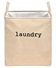 Kuber Industries Laundry Basket  Square Foldable Laundry Basket  Jute Storage Bag with Handles  Clothes Basket for Home  Toy Storage Basket  40 LTR  Golden