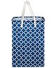 Kuber Industries Laundry Basket  Star Laundry Basket  Canvas Storage Bag with Handles  Clothes Storage Basket for Home  Toy Storage Basket  75 LTR  Large  Royal Blue