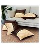 Kuber Industries Cushion Cover  Pillow Covers for Sofa  Throw Cushion Cover  Dupion Polyester Cushion Covers  Center Lace Cushion Covers  Set of 5  16 Inch  Brown