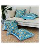 Kuber Industries Cushion Cover  Pillow Covers for Sofa  Throw Cushion Cover  Polyester Cushion Covers  Banarasi Gola Cushion Covers  Set of 5    Firozi
