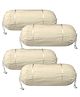 Kuber Industries Bolster Covers  Cotton Bolster Cover Set  Diwan Bolster Cover Set  Bolster Pillow Cover  Plain Lace Print Masand Cover  16x32 Inch  Pack of 4  Cream