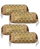Kuber Industries Bolster Covers  Polyester Bolster Cover Set  Diwan Bolster Cover Set  Bolster Pillow Cover  Banarasi Gola Masand Cover  16x32 Inch  Pack of 4  Golden
