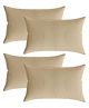 Kuber Industries Pillow Cover  Cotton Pillow Cover  Pillow Cover for Bedroom  Cushion Pillow Cover for Living Room  Plain Border Pillow Cover Set  Set of 4  Cream