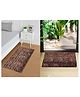 Kuber Industries Runner  Bedside Runner for Bedroom  Lexus Home Decor Runner & Door Mat Combo  Anti-Skid Runner & Door Mat  Runner & Door Mat Set  Set of 2  Brown