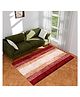 Kuber Industries Carpet  Shaggy Carpet for Living Room  Fluffy Carpet for Bedroom  Maroon Patta Rainbow Carpet  Floor Carpet Rug  Non-Slip Bedside Rug  3x5 Feet  Cream