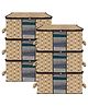 Kuber Industries Underbed Storage Bag   Clothes Storage Organizer  Blanket Cover with Clear Window  Zipper Closure & Handle Cloth Organizer  Check-Design  Large  Pack of 6  Coffee