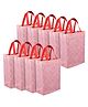 Kuber Industries Shopping Handbag  Grocery Handbag  Shopping Bag  Grocery Shopping Bag  Reusable Shopping Bags  Vegetable Bag  Star-Print Carry Bag  Pack of 9  Pink