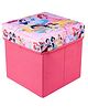 Kuber Industries Disney Princess Storage Sitting Stool  Foldable Storage Box  Storage Sitting Stool for Kids Room  Stool For Living Room  Storage Stool Box For Toys  Pink