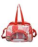 Kuber Industries Baby Diaper Bag  Maternity Diaper Changing Bag  Travel Diaper Bag  Diaper Bag for Mothers  Transparent D Pocket Baby Bag  Teddy Bear Diaper Bag with Straps  Red