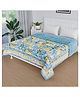 Kuber Industries Razai  Cotton Single Bed Blanket Rajai  Bedspread Quilt Set  Blanket for winter  Blanket for Bed  Bedding Comforter  Leaf Mul Mul Razai  Blue