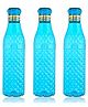 Kuber Industries Water Bottle  Plastic Water Bottle for Fridge  Water Bottle for Kitchen  Ideal for Restaurant  Water Bottle for Refrigerator  Crystal Bingo Bottle  1 LTR  Pack of 3  Blue