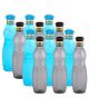Kuber Industries Water Bottle  Plastic Water Bottle for Fridge  Water Bottle for Kitchen  Ideal for Restaurant  Water Bottle for Refrigerator  Dolphine Bottle  1 LTR  Pack of 12  Multi
