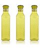 Kuber Industries Water Bottle  Plastic Water Bottle for Fridge  Water Bottle for Kitchen  Ideal for Restaurant  Water Bottle for Refrigerator  Square H2O Bottle  1 LTR  Pack of 3  Green