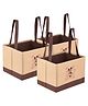 Kuber Industries Disney Mickey Drawer Storage Box  Storage Box for Clothes  Wardrobe Organizer for Books  Closet Box with Handle  Clothes Drawer Organizer  Small  Pack of 3  Beige & Brown