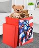 Kuber Industries Captain America Toy Storage Box  Laundry Basket for Toys  Folding Laundry Basket  Clothes Hamper with Lid & Handles  Storage Basket for Bathroom  60 LTR  Red