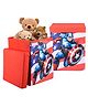 Kuber Industries Captain America Toy Storage Box  Laundry Basket for Toys  Folding Laundry Basket  Clothes Hamper with Lid & Handles  Storage Basket for Bathroom  60 LTR  Pack of 2  Red