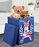 Kuber Industries Minnie Toy Storage Box  Laundry Basket for Toys  Folding Laundry Basket  Clothes Hamper with Lid & Handles  Storage Basket for Bathroom  60 LTR  Navy Blue