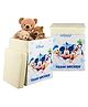 Kuber Industries Disney Team Toy Storage Box  Laundry Basket for Toys  Folding Laundry Basket  Clothes Hamper with Lid & Handles  Storage Basket for Bathroom  60 LTR  Pack of 2  Cream