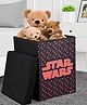 Kuber Industries Star Wars Toy Storage Box  Laundry Basket for Toys  Folding Laundry Basket  Clothes Hamper with Lid & Handles  Storage Basket for Bathroom  60 LTR  Black