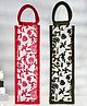 Kuber Industries Bottle Bag  Jute Carry Bag  Water Bottle Cover  Wine Bottle Bag  Reusable Bottle Bag with Handle  Bottle Bag for Office  Warli-Print Gift Bag  Pack of 2  Multi