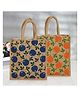 Kuber Industries Grocery Bag  Jute Carry Bag  Reusable Shopping Bag  Lunch Handbag  Zipper Grocery Bag with Handle  Vegetable Bag  Grocery Hand Bag  Pack of 2  Multi