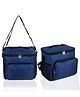Kuber Industries Pack of 2 Lunch Bag  Rexine Thermal Insulated Lunch Bag  Tiffin Bag with Bottle Holder  Waterproof Top Handle Lunch Bag  Front Pocket Lunch Bag for Office  Blue