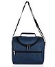 Kuber Industries Lunch Bag  Rexine Thermal Insulated Lunch Bag  Waterproof Tiffin Cover with Handle  Front Pocket Lunch Bag for Office  Zipper Lunch Bag for Camping  Blue