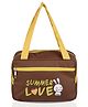 Kuber Industries Lunch Bag  Insulated Lunch Bag  Lunch Bag for Office  Lunch Bag for Camping with Front Pocket  Waterproof Tiffin Cover with Handle  Summer Rabbit  Brown