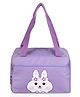Kuber Industries Lunch Bag  Thermal Insulated Lunch Bag  Lunch Bag for Office  Lunch Bag for Camping with Front Pocket  Waterproof Tiffin Cover with Handle  White Rabbit-Print  Purple