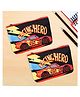 Kuber Industries Pack of 2 Pencil Pouch  Square Stationary Pouch  Pen-Pencil Box for Kids  School Geometry Pouch  Pencil Utility Bag  Zipper Pencil Organizer  Disney-Racing Car  Red