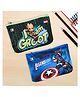 Kuber Industries Pack of 2 Pencil Pouch  Square Stationary Pouch  Pen-Pencil Box for Kids  School Geometry Pouch  Pencil Utility Bag  Marvel Pencil Organizer  Green & Royal Blue