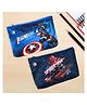 Kuber Industries Pack of 2 Pencil Pouch  Square Stationary Pouch  Pen-Pencil Box for Kids  School Geometry Pouch  Pencil Utility Bag  Marvel Pencil Organizer  Royal Blue & Navy Blue